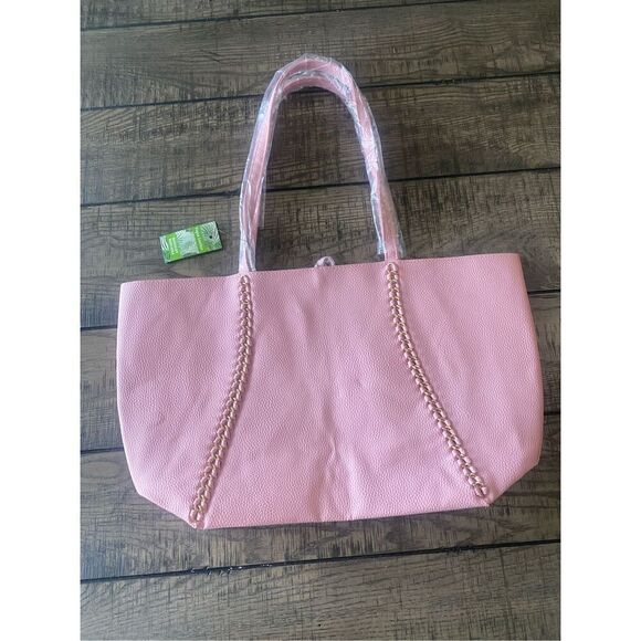 Badgley Mischka new vegan leather pink tote bag - Picture 1 of 6